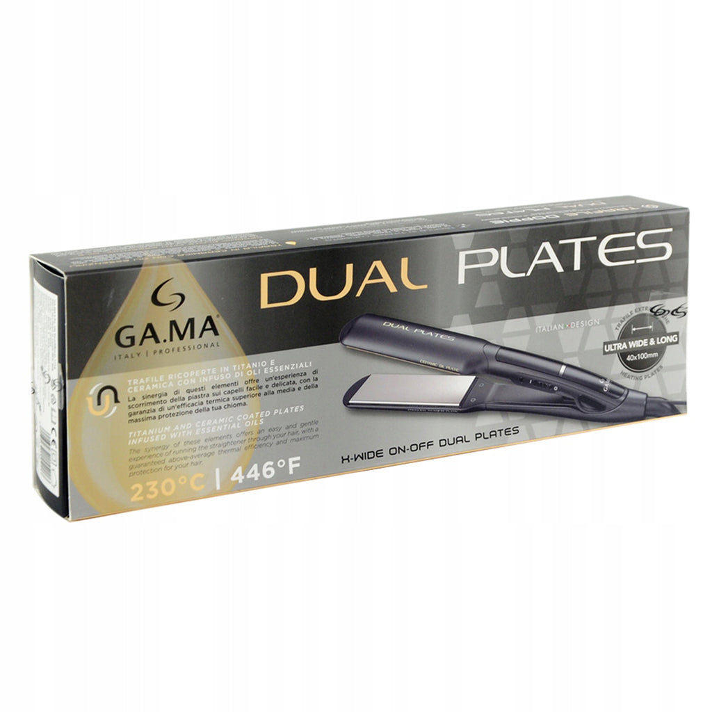 GAMA DUAL PLATE X-WIDE Πρέσα Μαλλιών με μία Πλάκα Τιτανίου & μία Κεραμική 230˚C