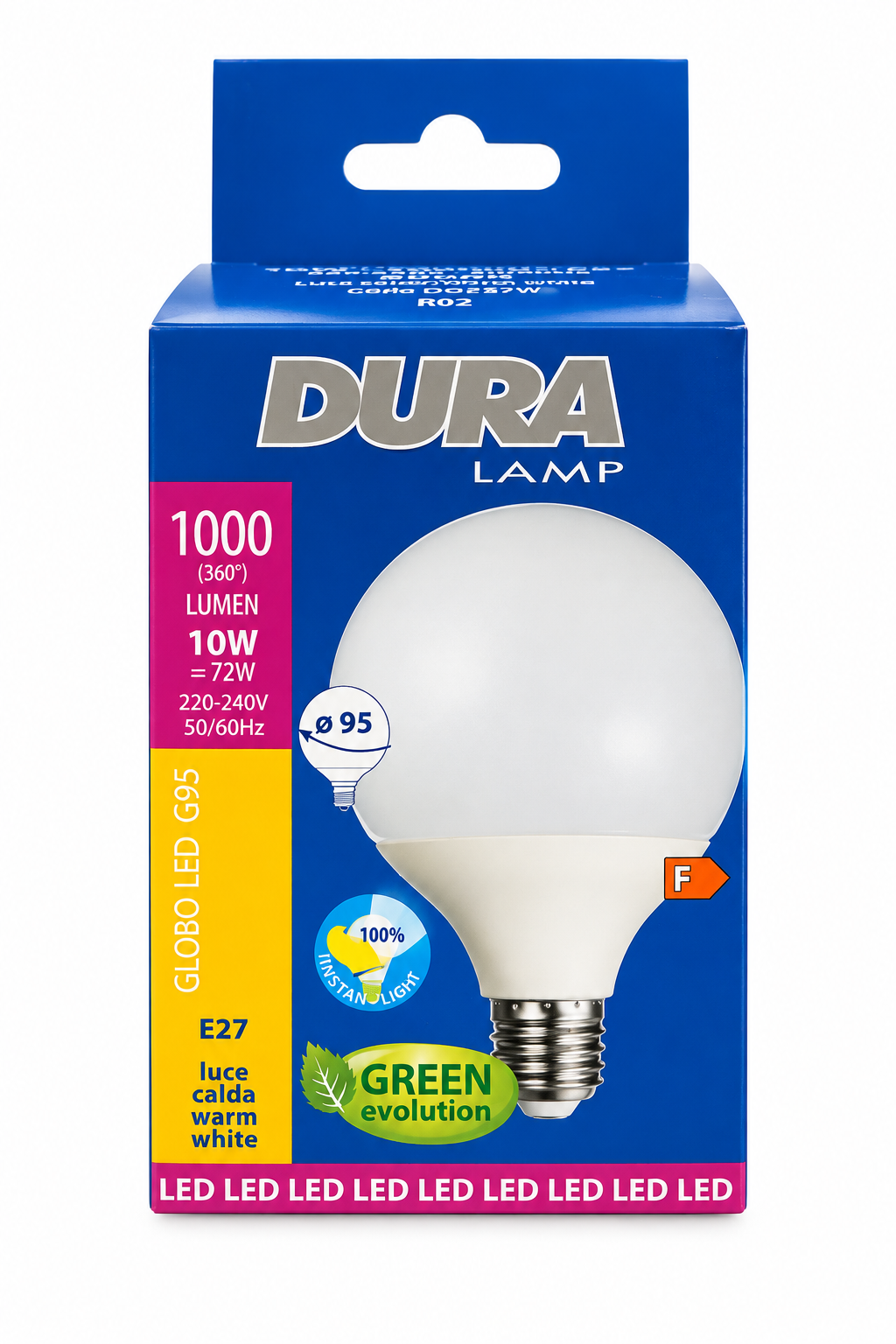 DURA GLOBO LED G95 10W 3000K