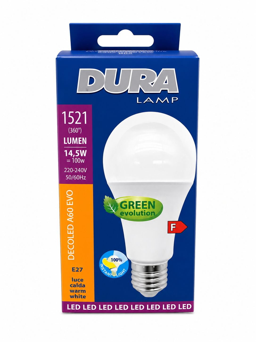 DURA LED ΛΑΜΠΑ Ε27 Α60 14.5W 3000K