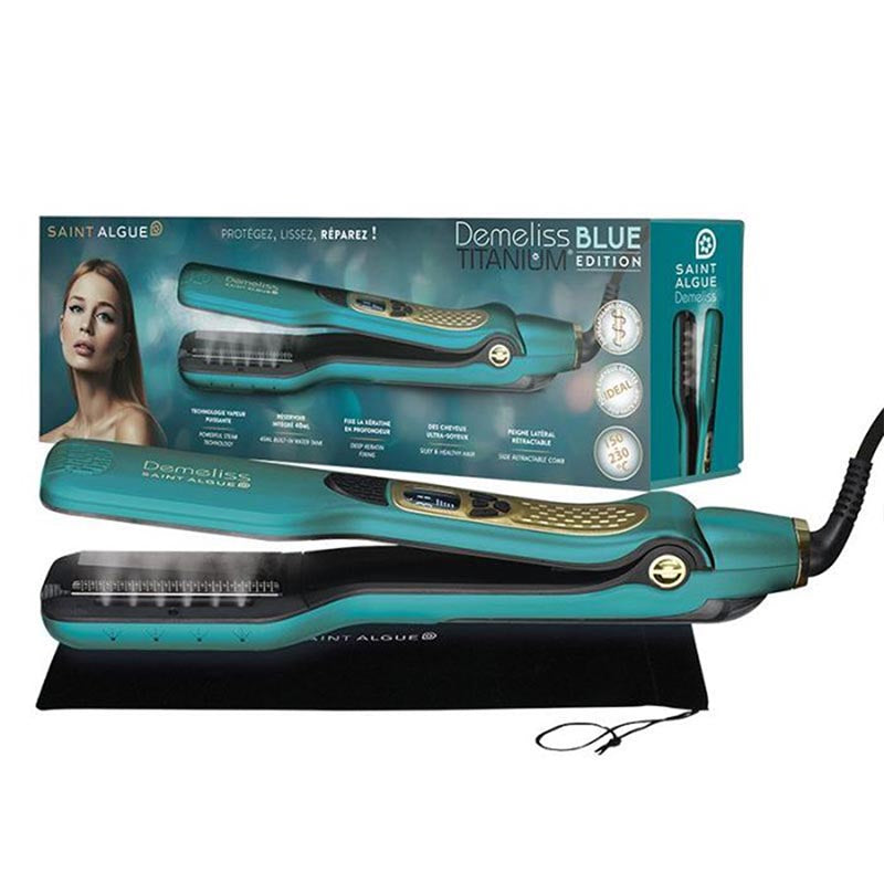 DEMELISS TITANIUM BLUE Chat Ψηφιακή Πρέσα Μαλλιών Με Ατμό & Πλάκες Τιτανίου 230˚C