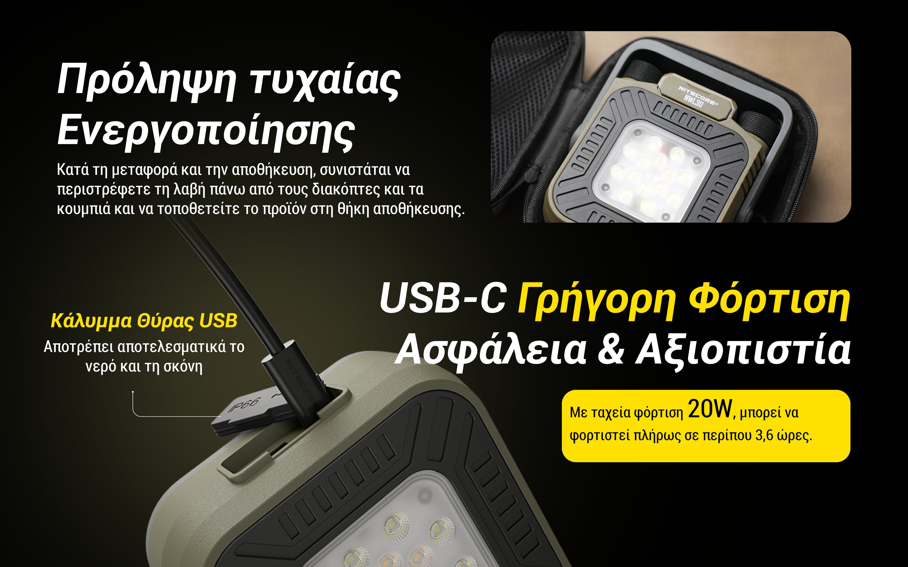 ΦΑΚΟΣ LED NITECORE Multifunctional 3-in-1 outdoor work light