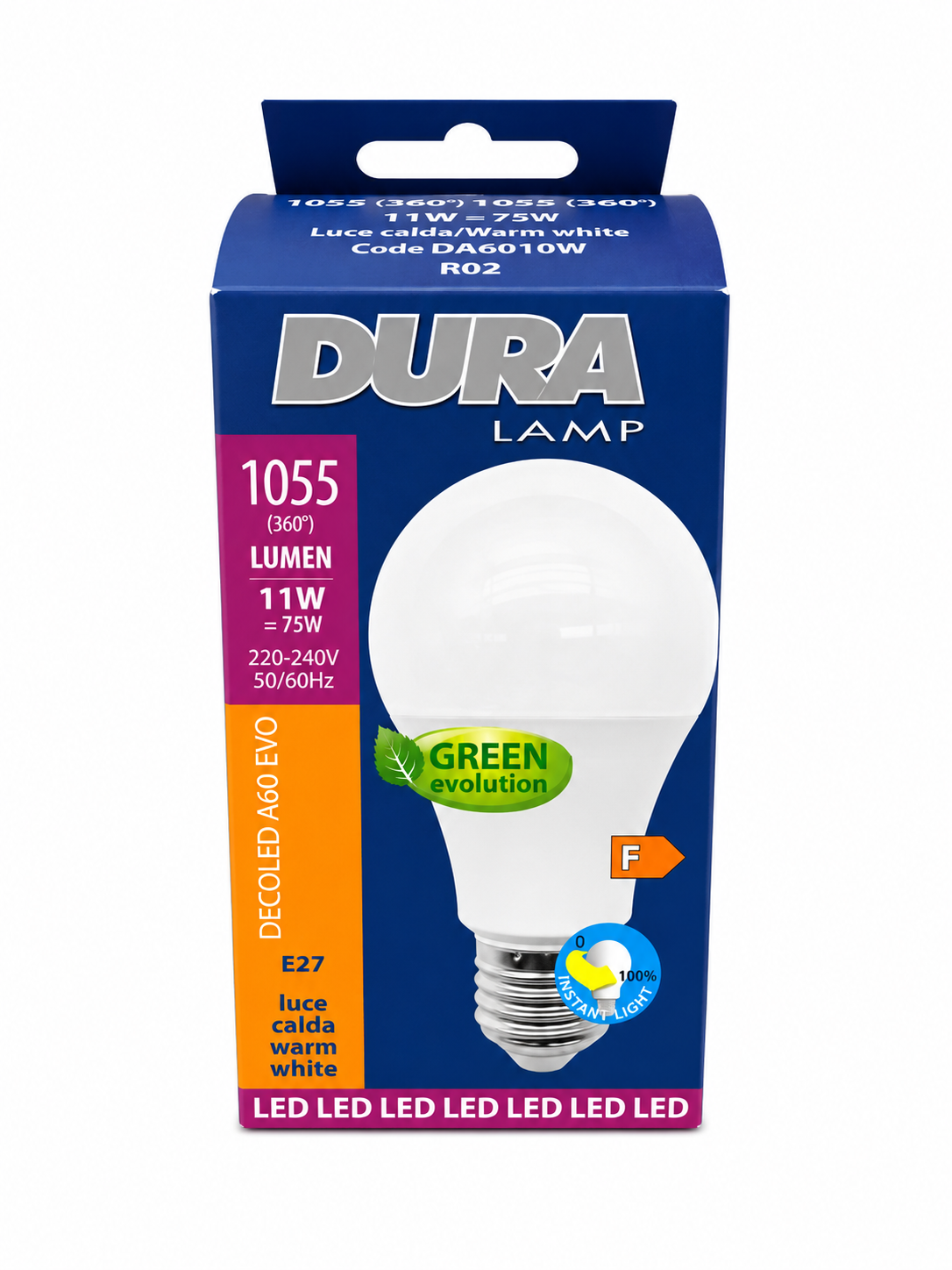 DURA LED ΛΑΜΠΑ Ε27 Α60 11W 3000K