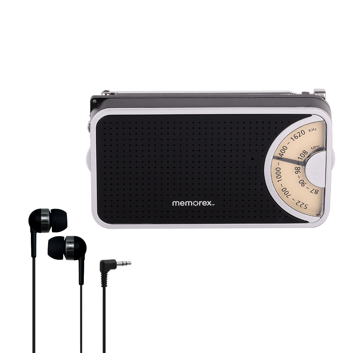 MEMOREX MX-PR1-BK Chat Φορητό Ραδιόφωνο Τσέπης AM/FM με In Ear Ακουστικά