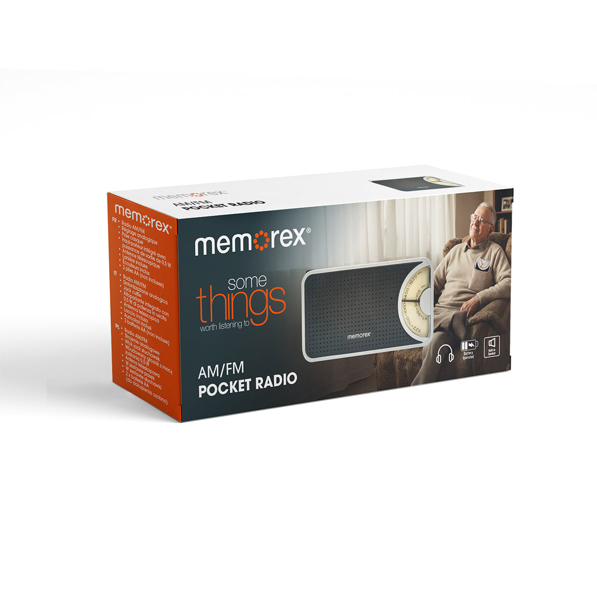 MEMOREX MX-PR1-BK Chat Φορητό Ραδιόφωνο Τσέπης AM/FM με In Ear Ακουστικά